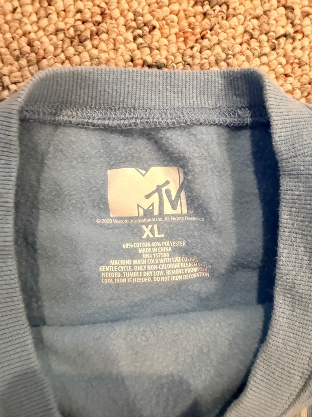 MTV Light Blue Sweatshirt with Multicolor Logo - Picture 2 of 2